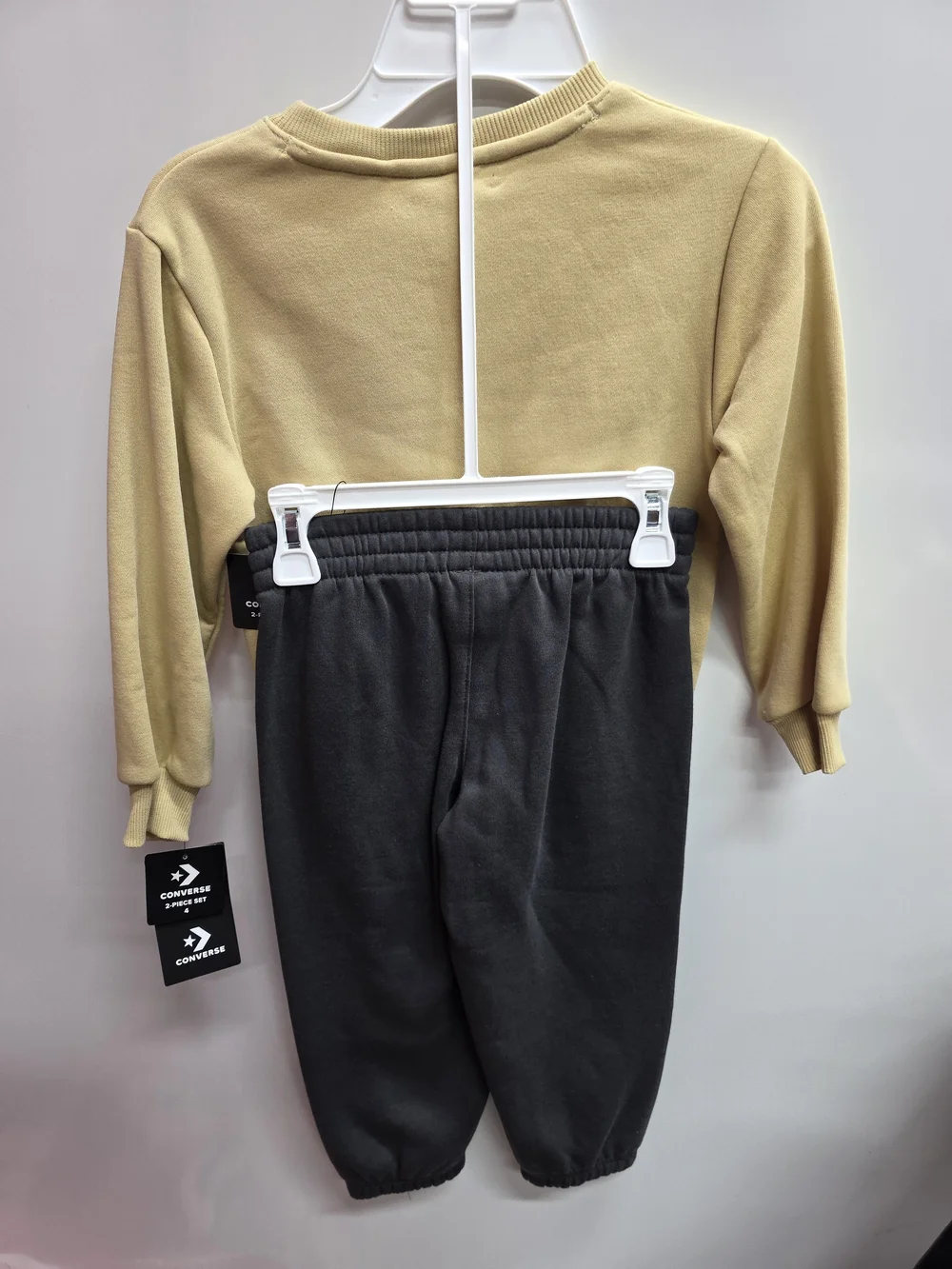 Converse Kids Beige Sweatshirt & Black Joggers Set